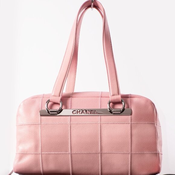 NEW Chanel Pink Lax Bowler Bag CC Auth - Picture 1 of 14